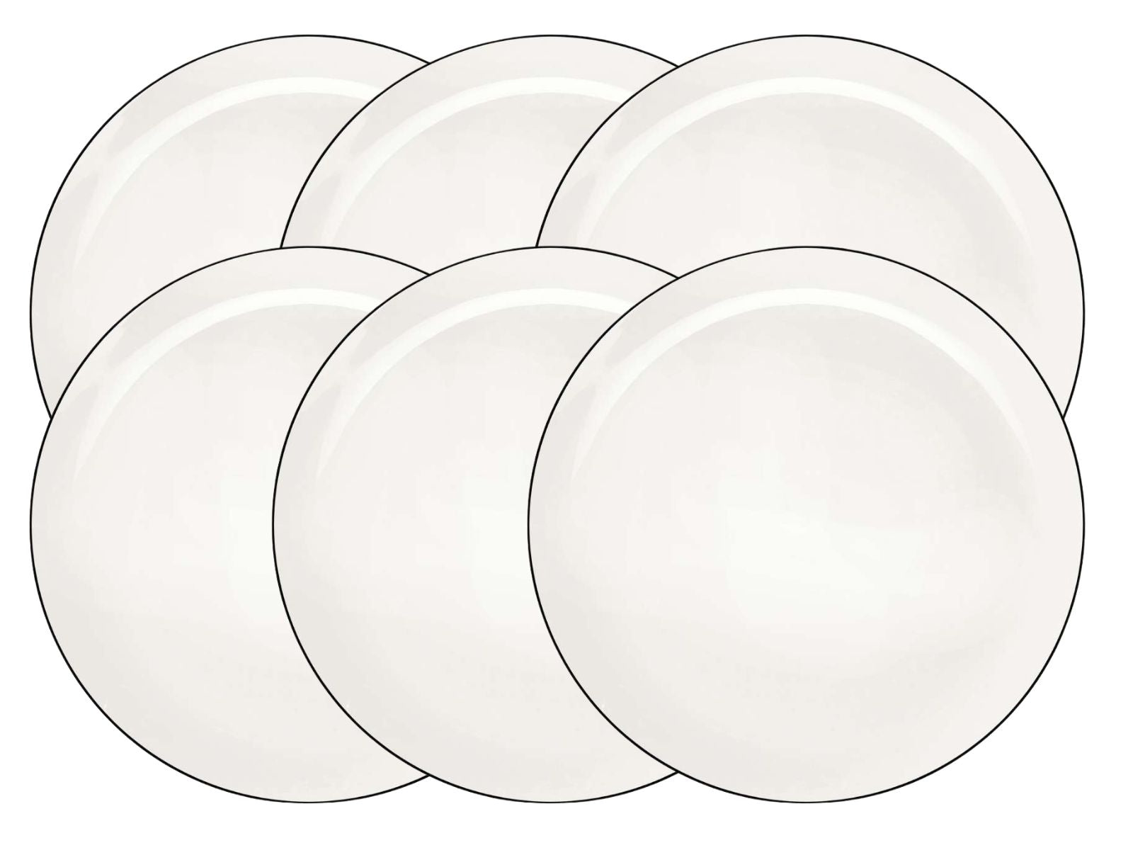 ASA Selection à table ligne noire Teller flach 26,5cm Set6