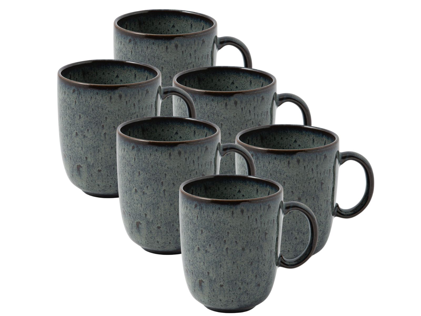 like. by Villeroy & Boch Lave gris Becher mit Henkel 0,4 l Set6