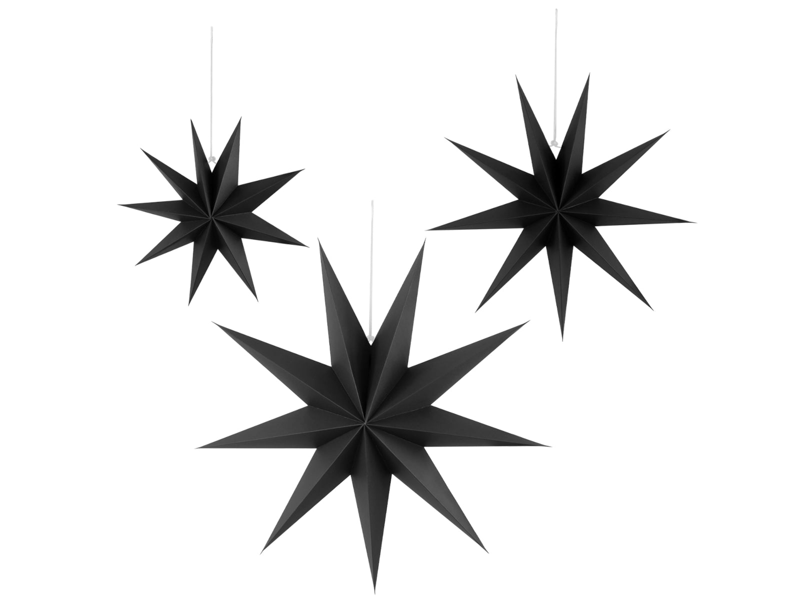 Eulenschnitt Papiersterne schwarz Set3