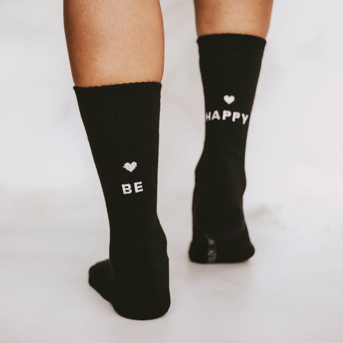 Eulenschnitt Socken be happy schwarz M Gr.39-42 - Produktbild 3