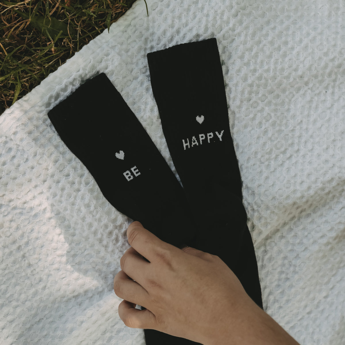 Eulenschnitt Socken be happy schwarz S Gr.35-38 - Produktbild 4