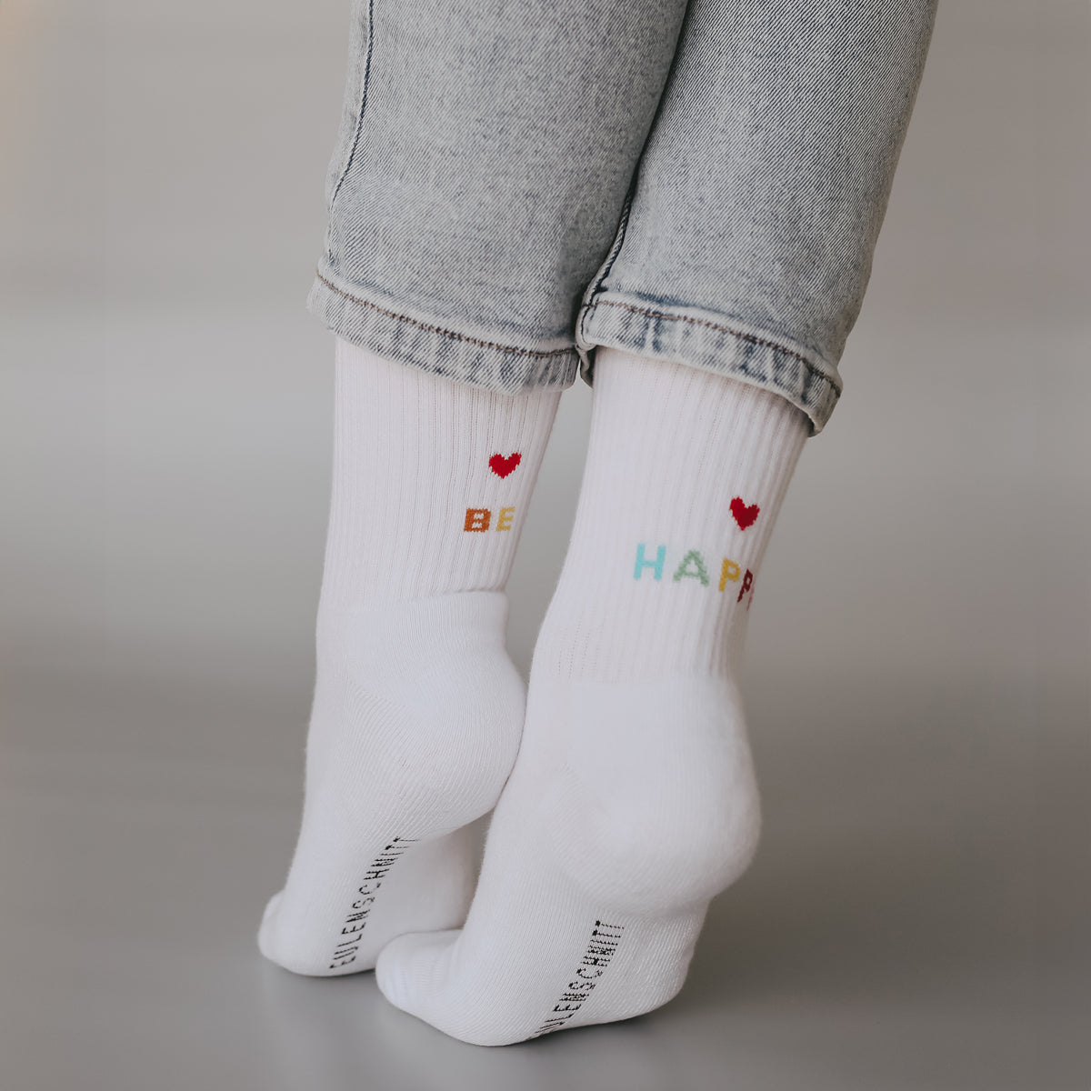 Eulenschnitt Socken be happy weiß M Gr.39-42 - Produktbild 2