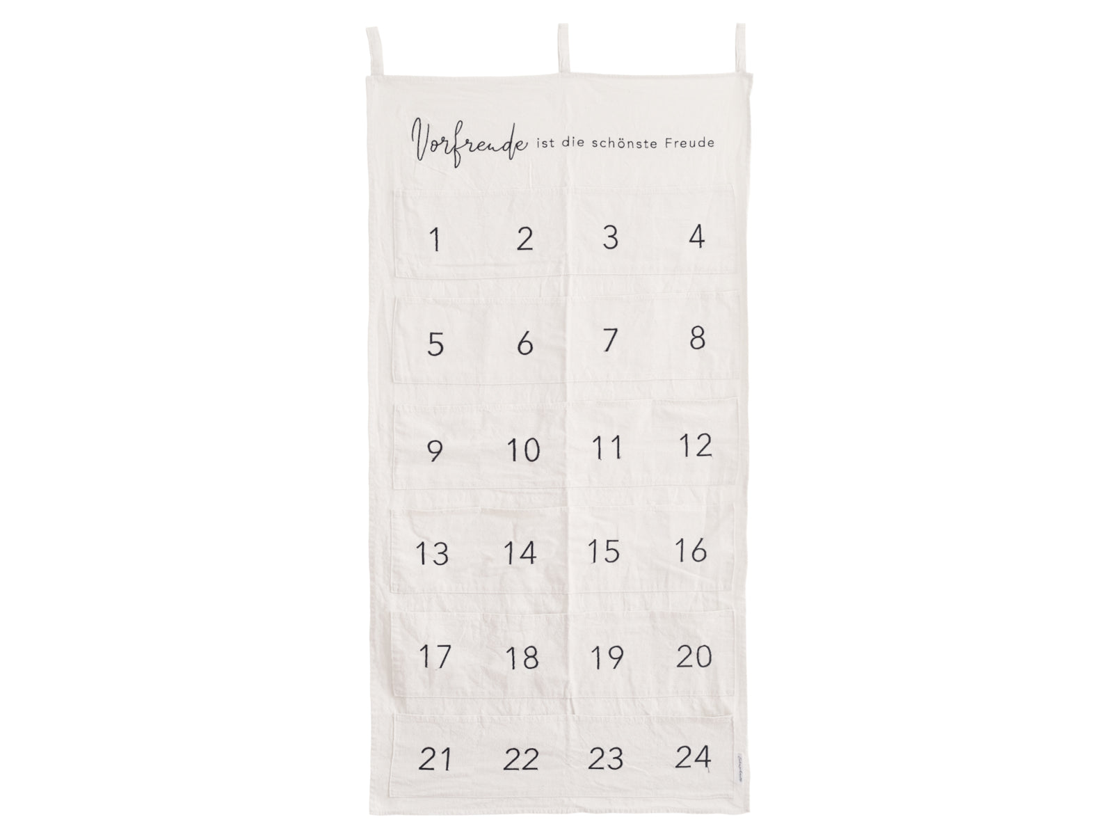 Eulenschnitt Adventskalender Vorfreude beige 120x60cm
