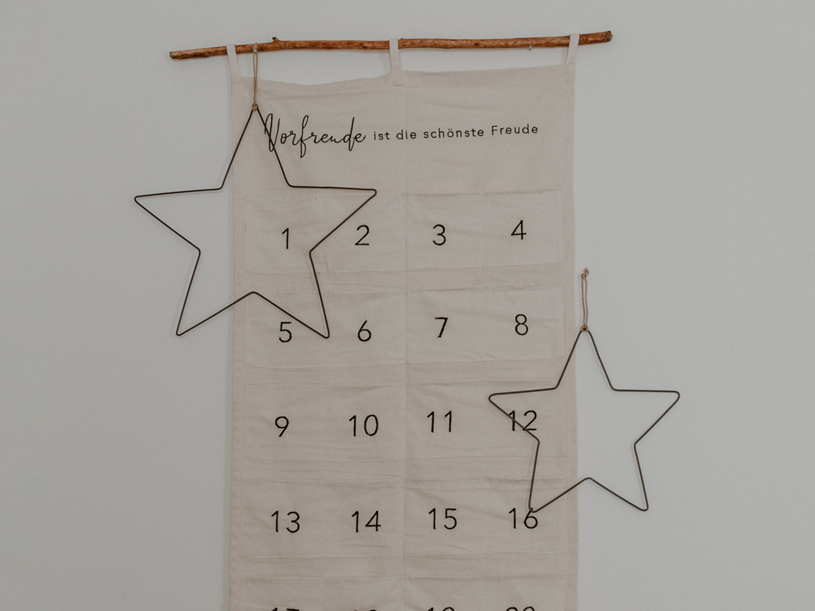Eulenschnitt Adventskalender Vorfreude beige 120x60cm - Produktbild 4