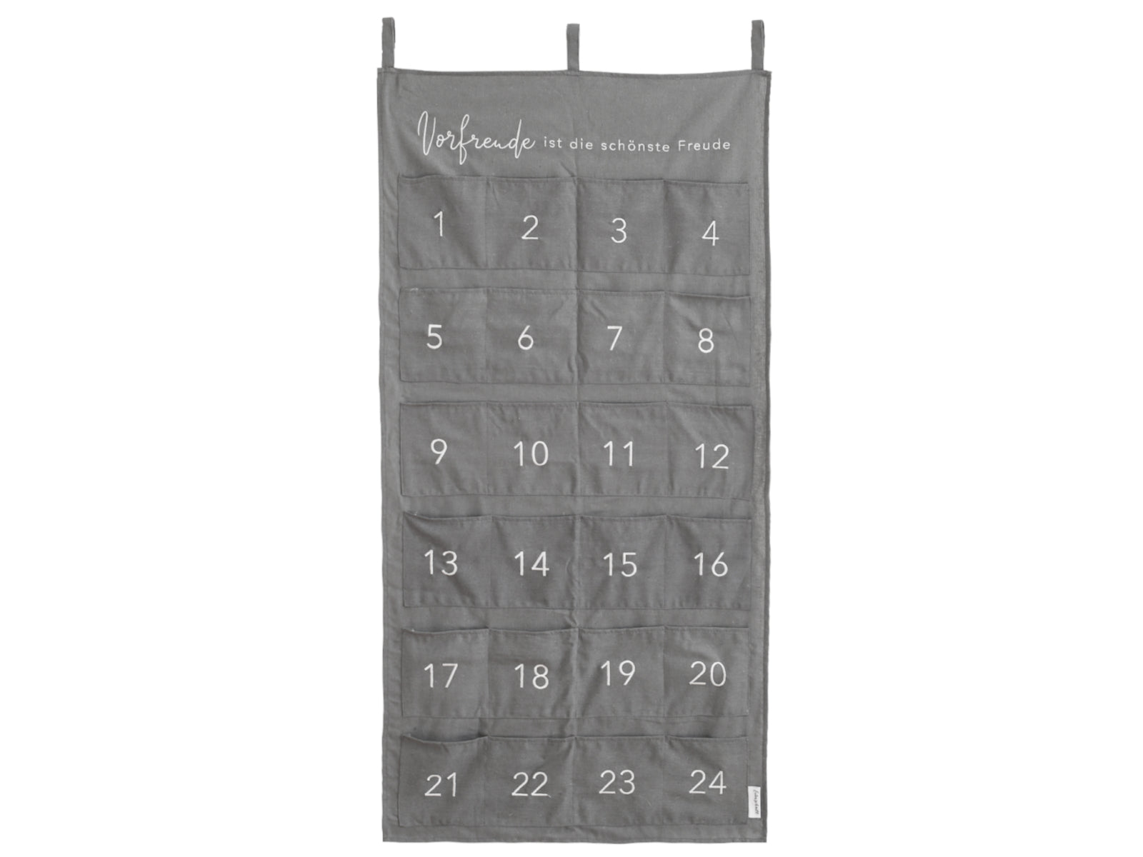 Eulenschnitt Adventskalender Vorfreude grau 120x60cm