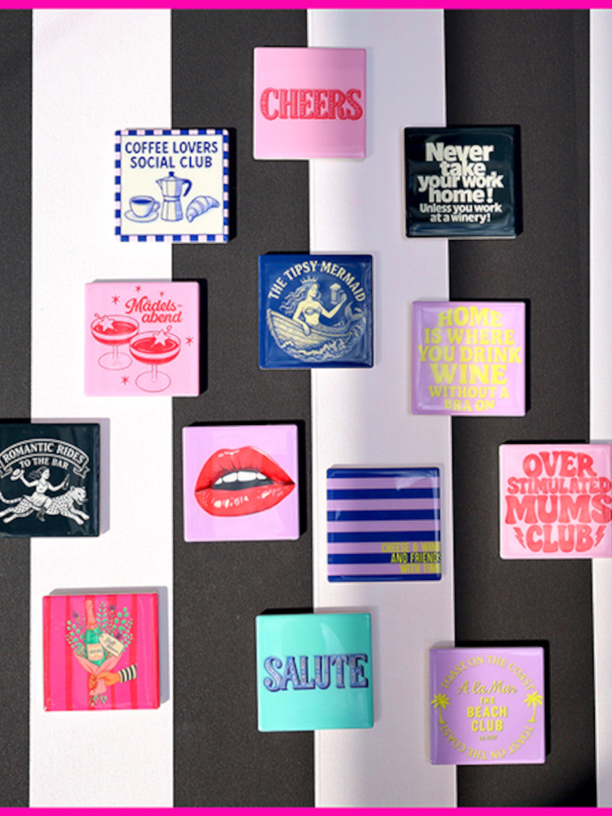 Giftcompany Love Tiles Untersetzer Cheese and Wine blau/lila 11x11cm - Produktbild 3