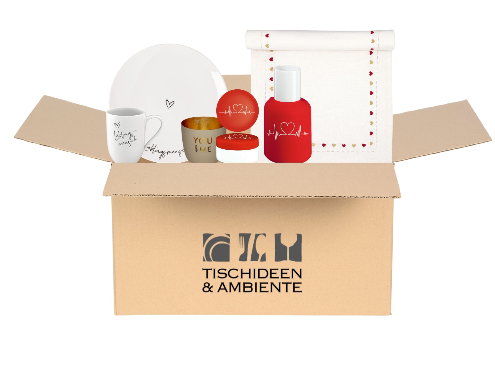 Geschenkbox rot 6tlg - Lieblingsmensch