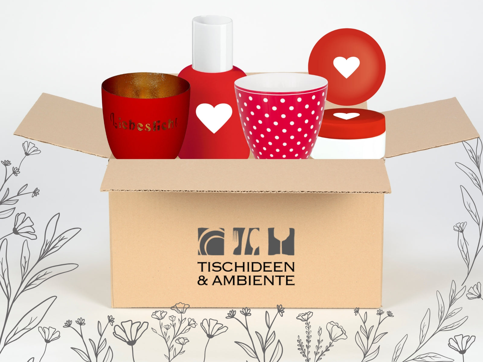 Geschenkbox rot 4tlg - Liebe - Produktbild 2