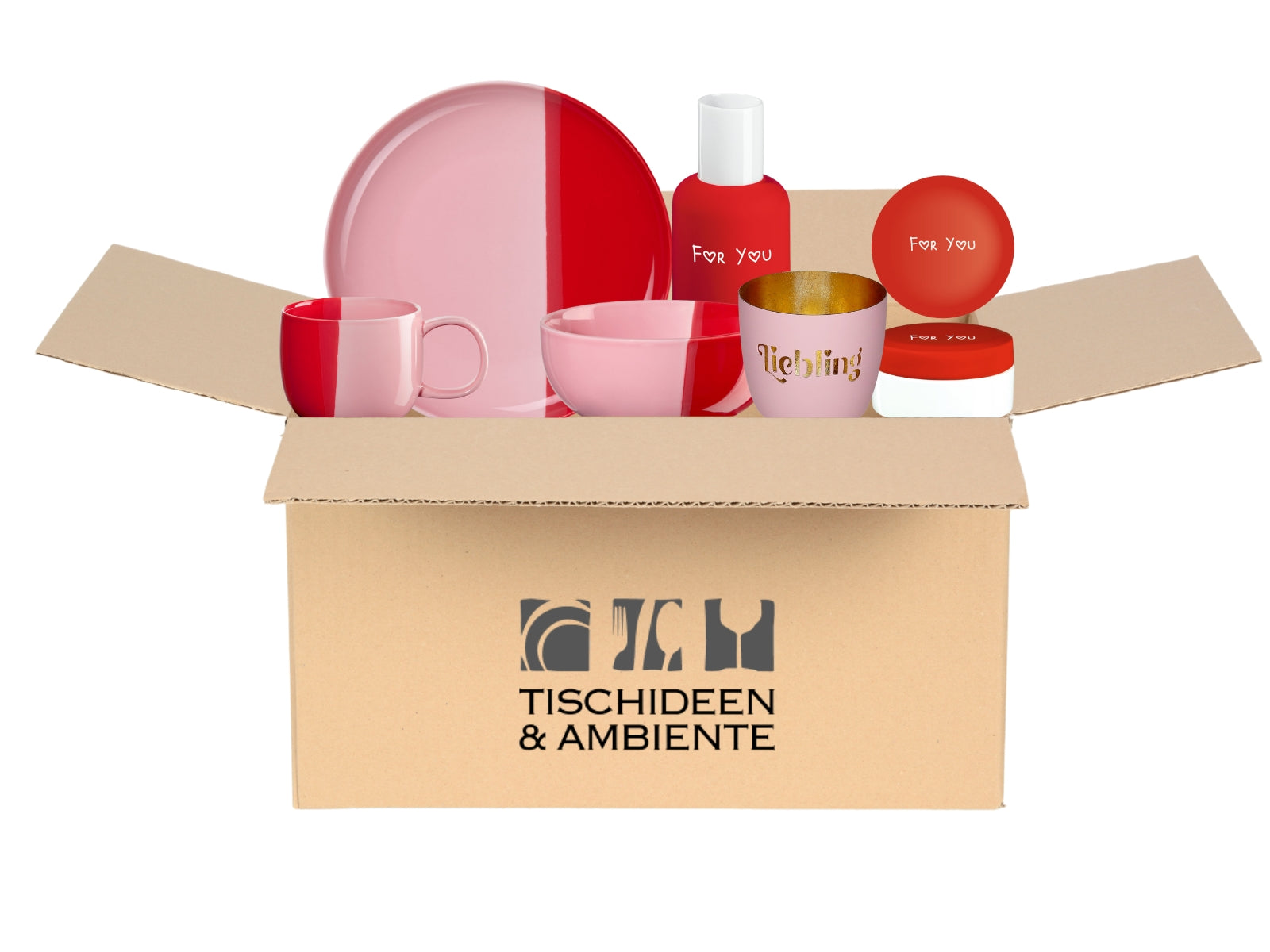 Geschenkbox Rot/Rosa 6tlg - Strawberry Love