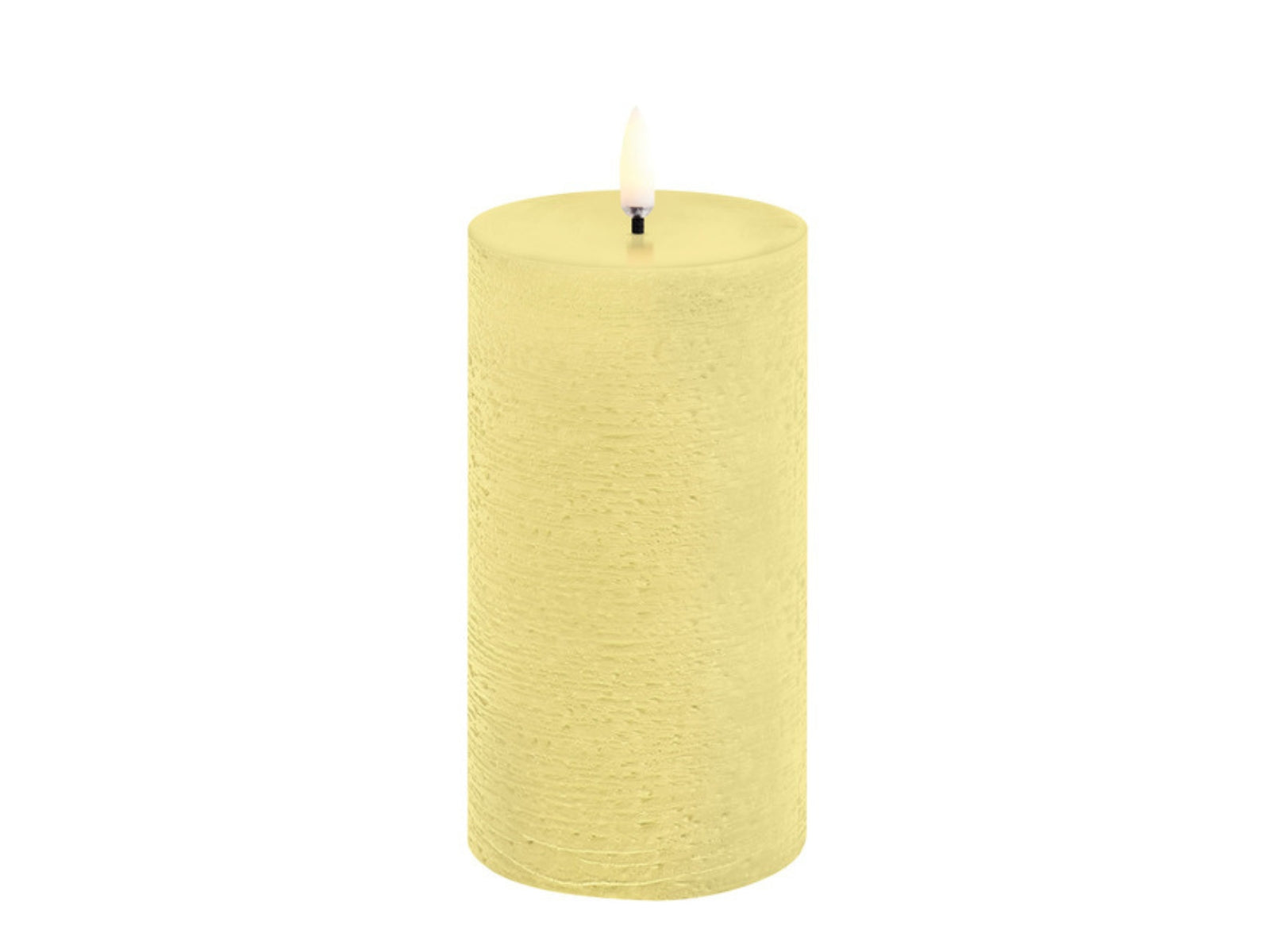 UYUNI LIGHTING Pillar LED-Kerze Rustic wheat yellow 15,2cm